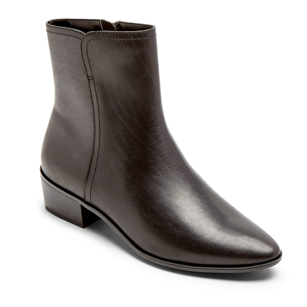 Botas Rockport Mujer Mexico - Geovana Mid Negros - IZVAO0254